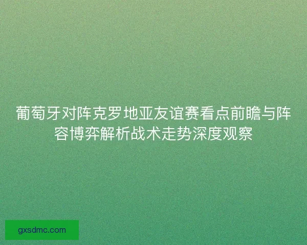 葡萄牙对阵克罗地亚友谊赛看点前瞻与阵容博弈解析战术走势深度观察